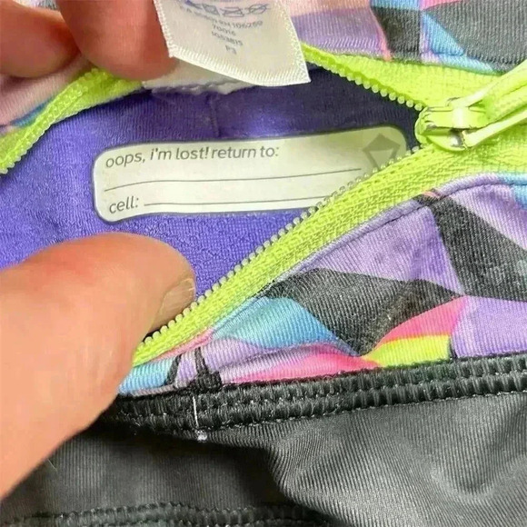 ivivva Lululemon multicolor Geometric Athletic Leggings Girls 12 Activewear - Picture 4 of 8